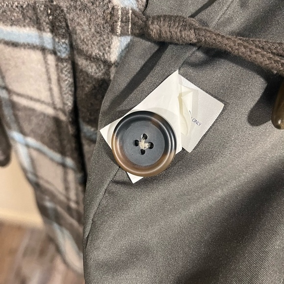 GAP Women’s Plaid Wool Winter Pea Coat Toggle Button Small Y2K Preppy Academia - Picture 9 of 12